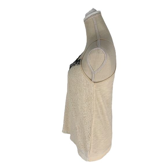Akemi + Kin Cream Lace Fringed Crossroads Tank Blouse. Women's Size XS - Picture 5 of 8